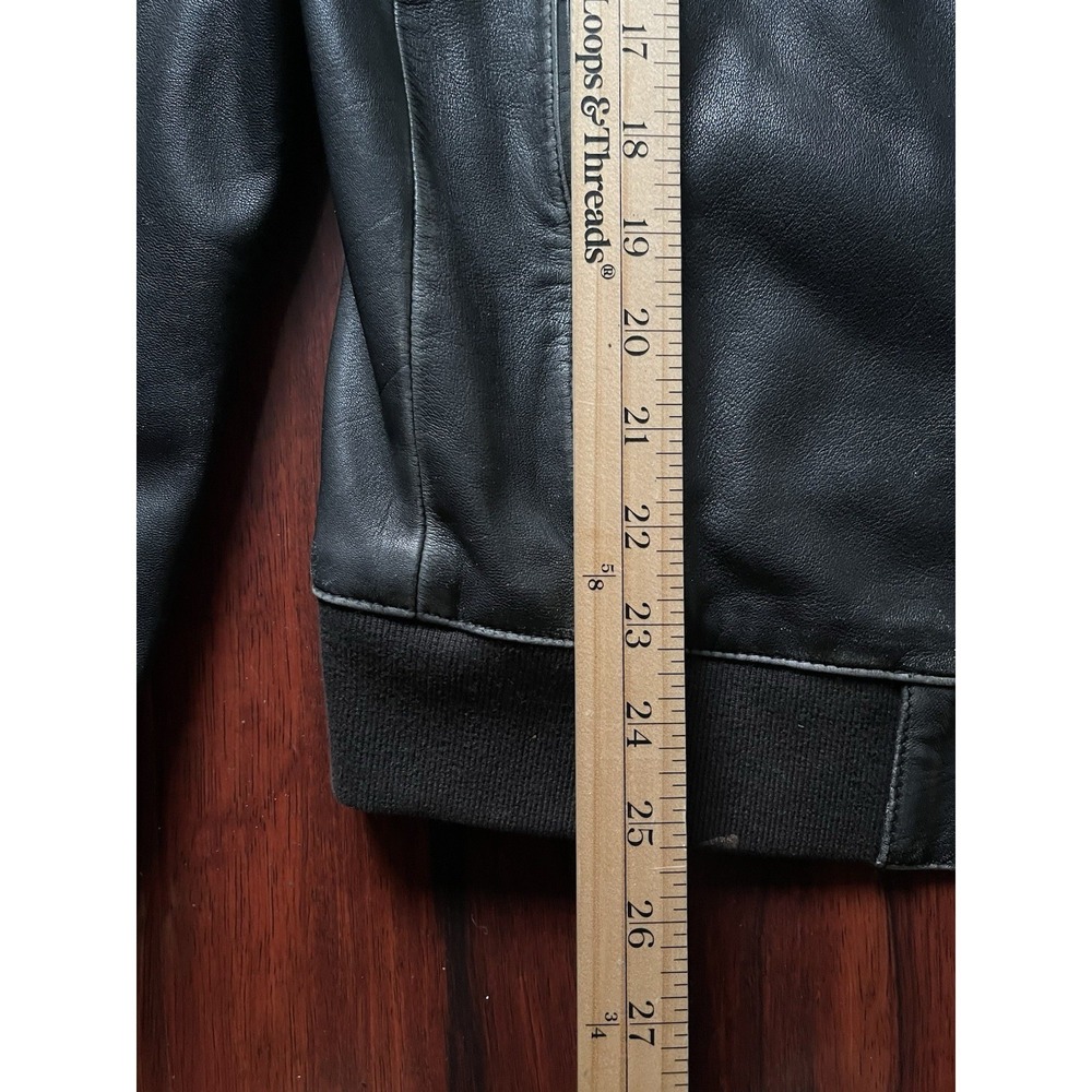 All Saints Kino Oversized Leather Bomber Jacket Black Mens Size Small MSRP $599 - Picture 12 of 13